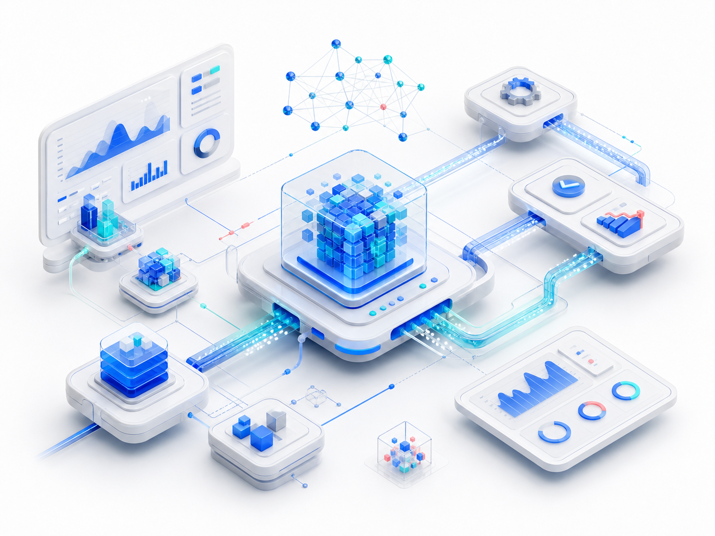AI automation and data workflow illustration