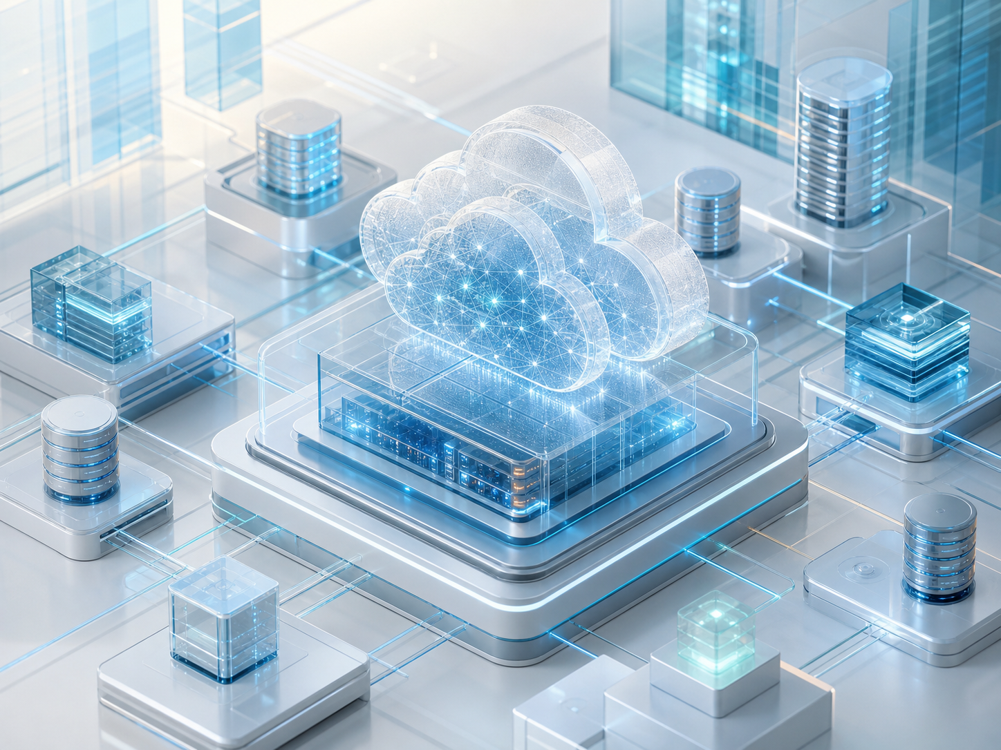 Secure cloud infrastructure illustration